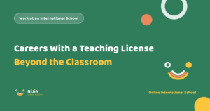 Key visual for a recruitment article titled Careers With a Teaching License: Beyond the Classroom