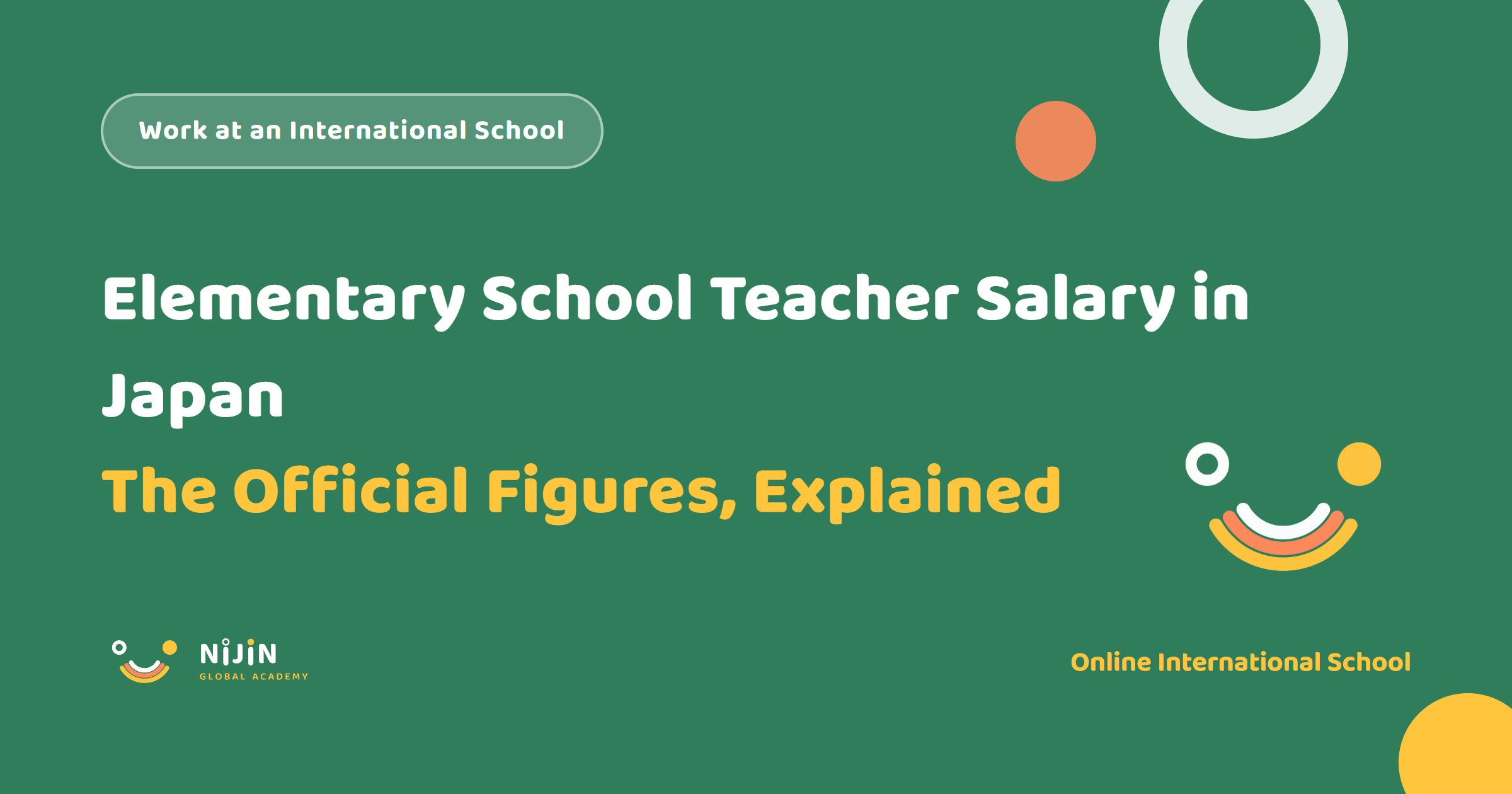 Key visual for a recruitment article titled Elementary School Teacher Salary in Japan: The Official Figures, Explained