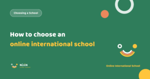 Key visual for how to choose an online international school, with the label Choosing a School