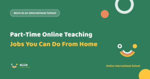 Key visual for a recruitment article titled Part-Time Online Teaching Jobs You Can Do From Home