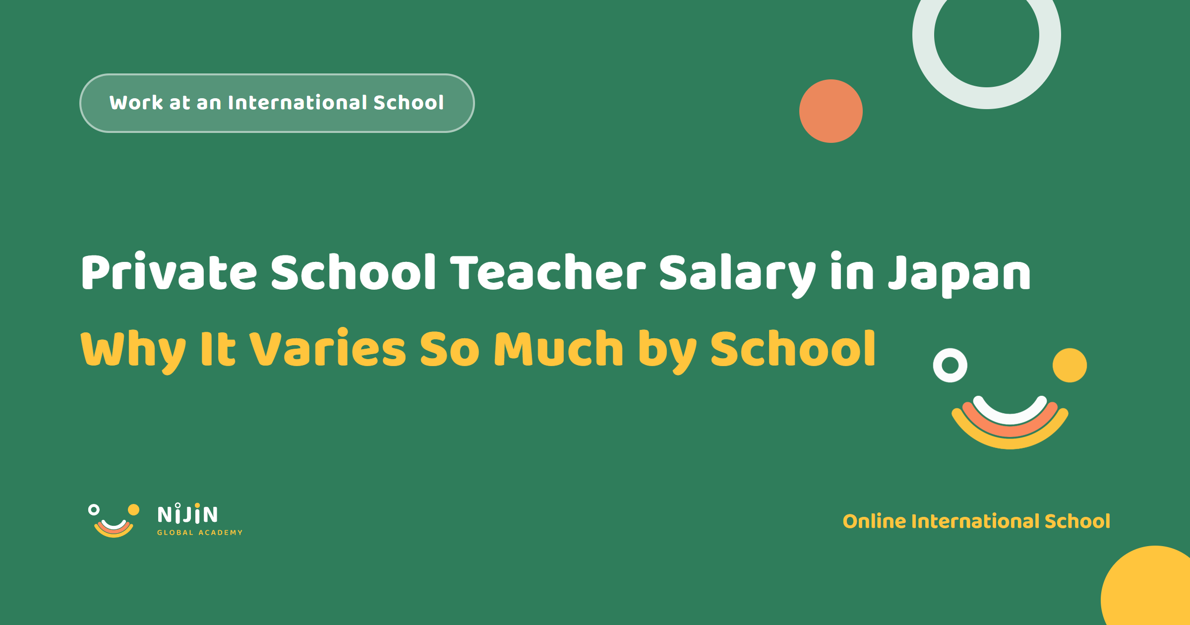 Key visual for a recruitment article titled Private School Teacher Salary in Japan: Why It Varies So Much by School