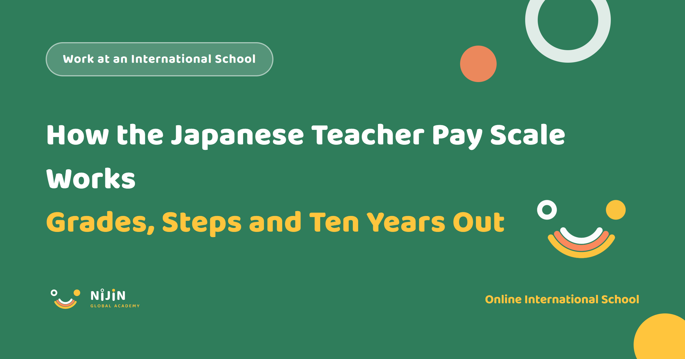 Key visual for a recruitment article titled How the Japanese Teacher Pay Scale Works: Grades, Steps and Your Next Ten Years