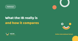 Key visual for an article explaining what the International Baccalaureate is and how it compares with Cambridge, with the label Pathways