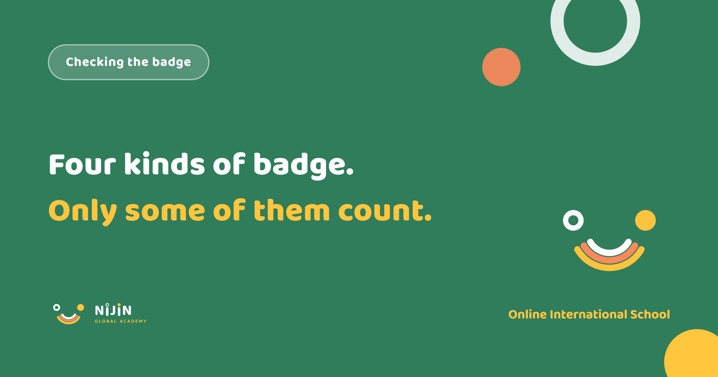 Key visual asking which of the four kinds of accreditation badge on an online school's website actually affects the leaving qualification